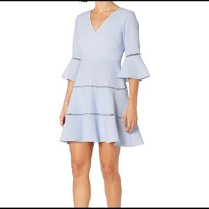 Eliza J bell sleeve dress in periwinkle